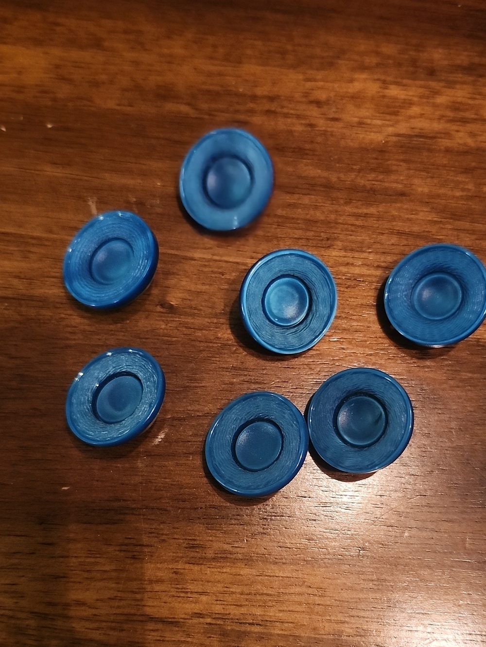 Vintage Loop Back Teal Blue Green Set of 7 Buttons